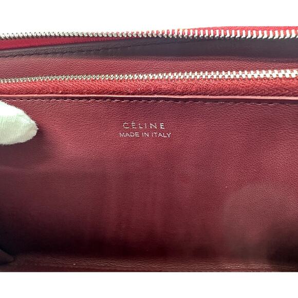 CELINE Paris Genuine Leather Zippy Wallet Red EUC w/ box, dust bag, tags, certs - Picture 13 of 15
